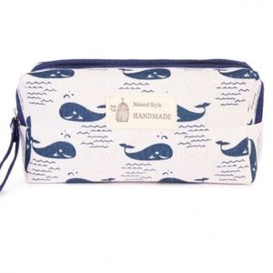 Blue Whale Essential Oil cosmetic bag pouch canvas